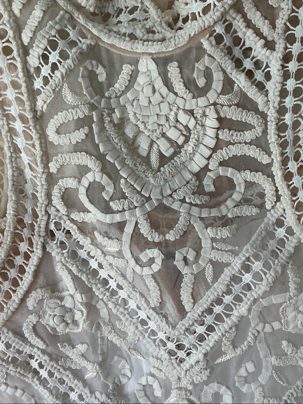 Thurley Ivory Lace Cold-Shoulder Mini Dress - Picture 3 of 3